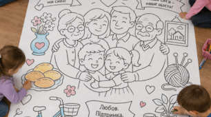 🎨 Велика розмальовка до Дня сім’ї! 👨‍👩‍👧‍👦💛на 1, 4, 9, 16, 25 аркушів