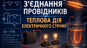 Комплексна контрольна робота з фізики 8  кл НУШ (у двох варіантах). "Електричний струм. З'єднання провідників. Робота. Закон Джоуля-Ленца" (за групами результатів)