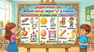 Дидактична гра "Визнач місто звука "Ц" у словах"