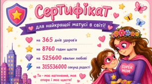 Святковий сертифікат до Дня матері 💌