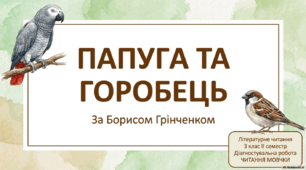 ЧИТАННЯ МОВЧКИ "ПАПУГА ТА ГОРОБЕЦЬ" (Діагностувальна робота 3 клас ІІ семестр)