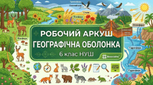 Робочий аркуш до теми: «Географічна оболонка». Географія, 6 клас (НУШ)