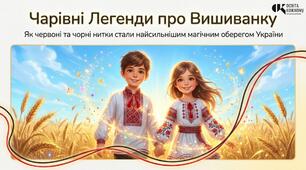 Ілюстрована розповідь «Чарівні Легенди про Вишиванку: Як червоні та чорні нитки стали магічним оберегом»