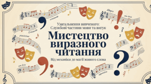 Мистецтво виразного читання (Узагальнення вивченого з теми «Службові частини мови. Вигук». ГР 2. Виразне читання вголос, правильне інтонування речень, уривків, що містять частки, вигуки.)