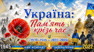 8 травня. Україна: Пам’ять крізь час (1939-1945 — 2022-2026). Сценарій + розтяжка + карта міст-символів + Тризуб стійкості