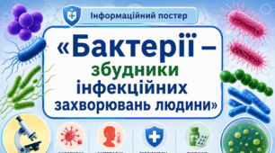 Матеріали до уроку. 🦠🛡️Шкодочинні бактерії та бактеріальні захворювання, їхня профілактика та лікування. Інформаційний постер "Бактерії — збудники інфекційних захворювань людини" 7 кл НУШ