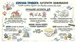 Алгоритм дій при хімічній загрозі