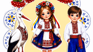 Аплікація, листівка до Дня вишиванки «Українські символи»