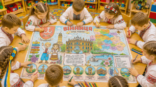Велика мегарозмальовка «Вінниця» із серії «Вільна Україна очима дітей» (міста України)