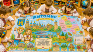 Велика мегарозмальовка «Житомир» із серії «Вільна Україна очима дітей» (міста України)