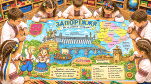 Велика мегарозмальовка «Запоріжжя» із серії «Вільна Україна очима дітей» (міста України)