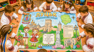 Велика мегарозмальовка «Луцьк» із серії «Вільна Україна очима дітей» (міста України)