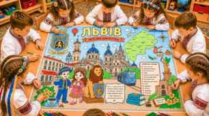 Велика мегарозмальовка «Львів» із серії «Вільна Україна очима дітей» (міста України)