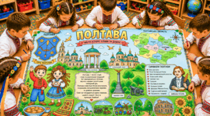 Велика мегарозмальовка «Полтава» із серії «Вільна Україна очима дітей» (міста України)
