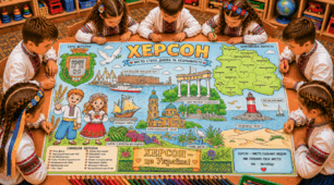 Велика мегарозмальовка «Херсон» із серії «Вільна Україна очима дітей» (міста України)