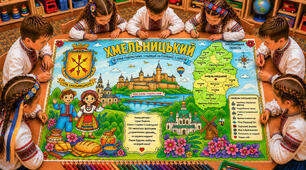 Велика мегарозмальовка «Хмельницький» із серії «Вільна Україна очима дітей» (міста України)