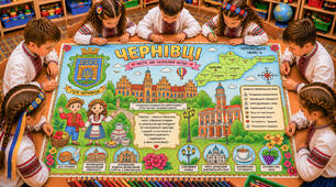 Велика мегарозмальовка «Чернівці» із серії «Вільна Україна очима дітей» (міста України)