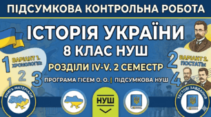Підсумкова контрольна робота з історії України, 8 клас (ІІ семестр) (за програмою та стилем підручників Олександр Гісем і Олександр Мартинюк)
