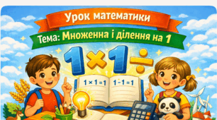 Конспект уроку математики. ✏️➕➗Тема: Множення і ділення на 1. 2 клас (НУШ)