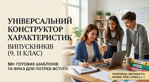 Універсальний конструктор характеристик випускників (9, 11 клас): 50+ готових шаблонів для вступу та портфоліо