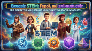 5-8 клас STEM Урок 33-34 Зустрічі з цікавими людьми Презентація "Всесвіт STEМ: Герої, що змінили світ" 35 STEM-особистостей + навчальні відео + Робочий аркуш