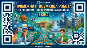 Проміжна підсумкова робота  за розділом 5 «Інформаційна мозаїка» 6 клас