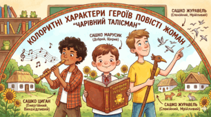 Презентація + конспект до уроку української літератури у 5 класі "Колоритні характери головних героїв повісті "Чарівний талісман"