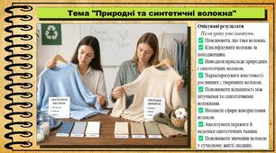 Природні та синтетичні волокна. Хімія. 9 клас. НУШ (2026). До підручника Попель П., Крикля Л.