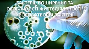Презентація до уроку: "БАКТЕРІЇ, ПОШИРЕННЯ ТА ОСОБЛИВОСТІ ЖИТТЄДІЯЛЬНОСТІ. ХВОРОБОТВОРНІ БАКТЕРІЇ"