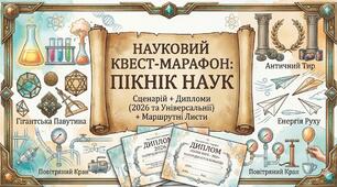 Сценарій наукового квест-марафону «ПІКНІК НАУК» (Сценарій + Маршрутні листи + Дипломи)