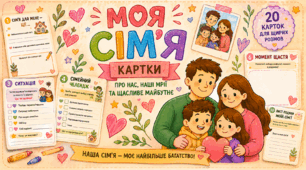Робочі картки «Моя сім’я»: Про нас, наші мрії та щасливе майбутнє. 20 карток-завдань до Дня сім'ї та Дня матері