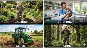 Ознайомлення з природним довкіллям. Професії які пов'язані з діяльністю  людини  в природі.
