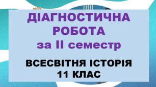 Діагностична контрольна робота за ІІ семестр (ВСЕСВІТНЯ ІСТОРІЯ. 11 КЛАС. СІМЕЙНА ФОРМА НАВЧАННЯ)