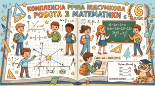 Підсумкова (семестрова, річна) робота з математики 6 клас за групами результатів+ВІДПОВІДІ. 2 варіанти.