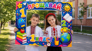Фоторамка «Прощавай 1 клас!» до Останнього дзвоника 🌈📚