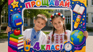 Фоторамка «Прощавай 4 клас!» до Останнього дзвоника 🌈📚