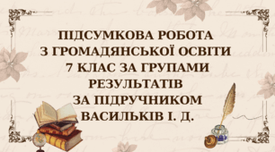 Підсумкова робота з громадянської освіти 7 клас за групами результатів за підручником Васильків І. Д.