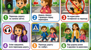 Плакат до Єдиного національного уроку «Безпечна дорога додому» для учнів початкових класів (6 частин)