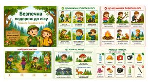 Плакат «Безпечна подорож до лісу» для дітей