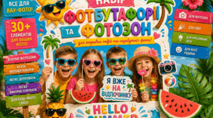 🌴 WOW-набір фотобутафорії та фотозон «Я вже на відпочинку!» | Літній декор | Канікули | НУШ