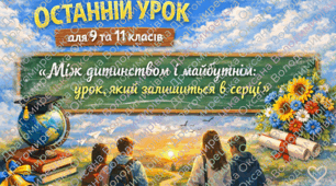 ОСТАННІЙ УРОК ДЛЯ 9-11 КЛАСІВ " МІЖ ДИТИНСТВОМ І МАЙБУТНІМ"