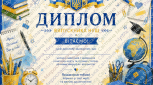 диплом НУШ про закінчення нової української  школи