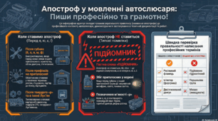 Тема: Апостроф. Правила вживання та винятки ( для  автослюсарних професій)