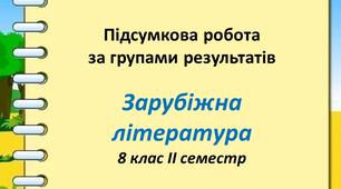 Підсумкова контрольна робота із зарубіжної літератури за групами результатів  для 8 класу (II семестр)