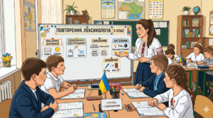 Презентація + конспект уроку української мови у 5 класі "Повторення. Лексикологія"