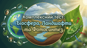 Комплексний тест: Біосфера, Ландшафти та Фотосинтез