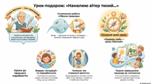 Урок з літературного читання, 3 клас, "Природа надихає. С. Жупанин «Намалюю вітер тихий...»