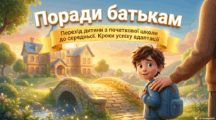 Поради батькам "Перехід дитини з початкової школи до середньої. Кроки успіху адаптації."