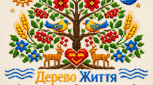 Бутафорія «Вишивка у традиційних квітах» у стилі української вишивки