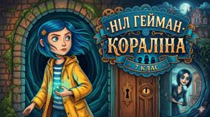 Презентація + конспект уроку зарубіжної літератури у 7 класі "Ніл Гейман «Кораліна». Світ реальний та світ «інший»: таємниця зачинених дверей"